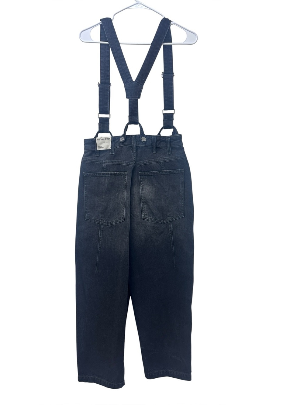 NWT Free People Berkley Suspender Jeans in Black - Picture 7 of 7